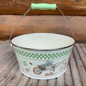 Decorative Enamel Garden Basket Fresh Herbs